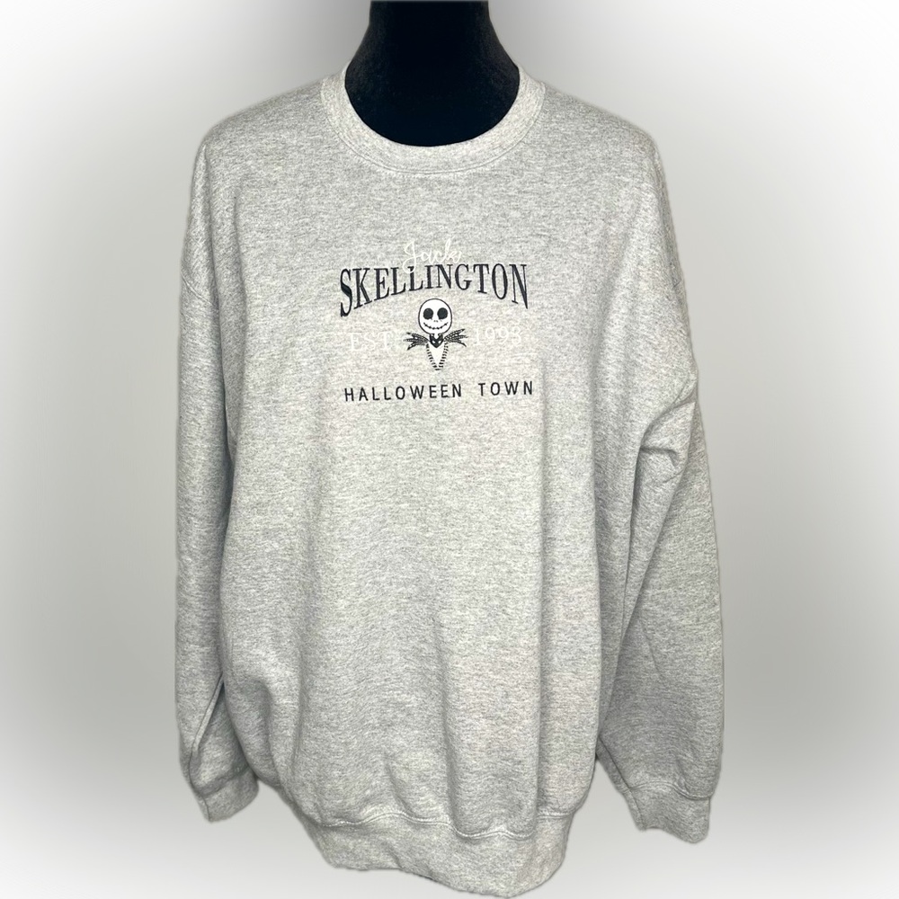 Disney Gray Skellington Halloween Town Sweatshirt